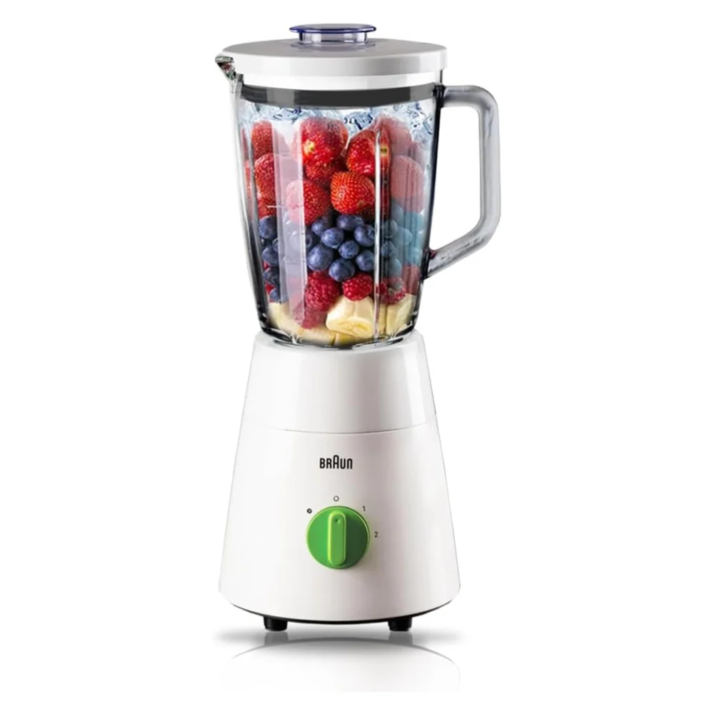 Braun- JB0153WH Mixeur 3 en 1, 500 W, 1,75 L, bol en verre, blanc – Image 3