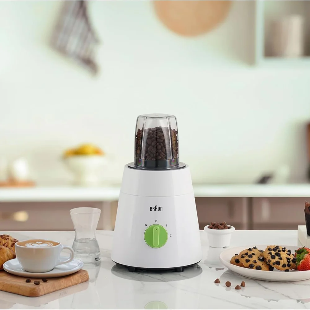 Braun- JB0153WH Mixeur 3 en 1, 500 W, 1,75 L, bol en verre, blanc – Image 4