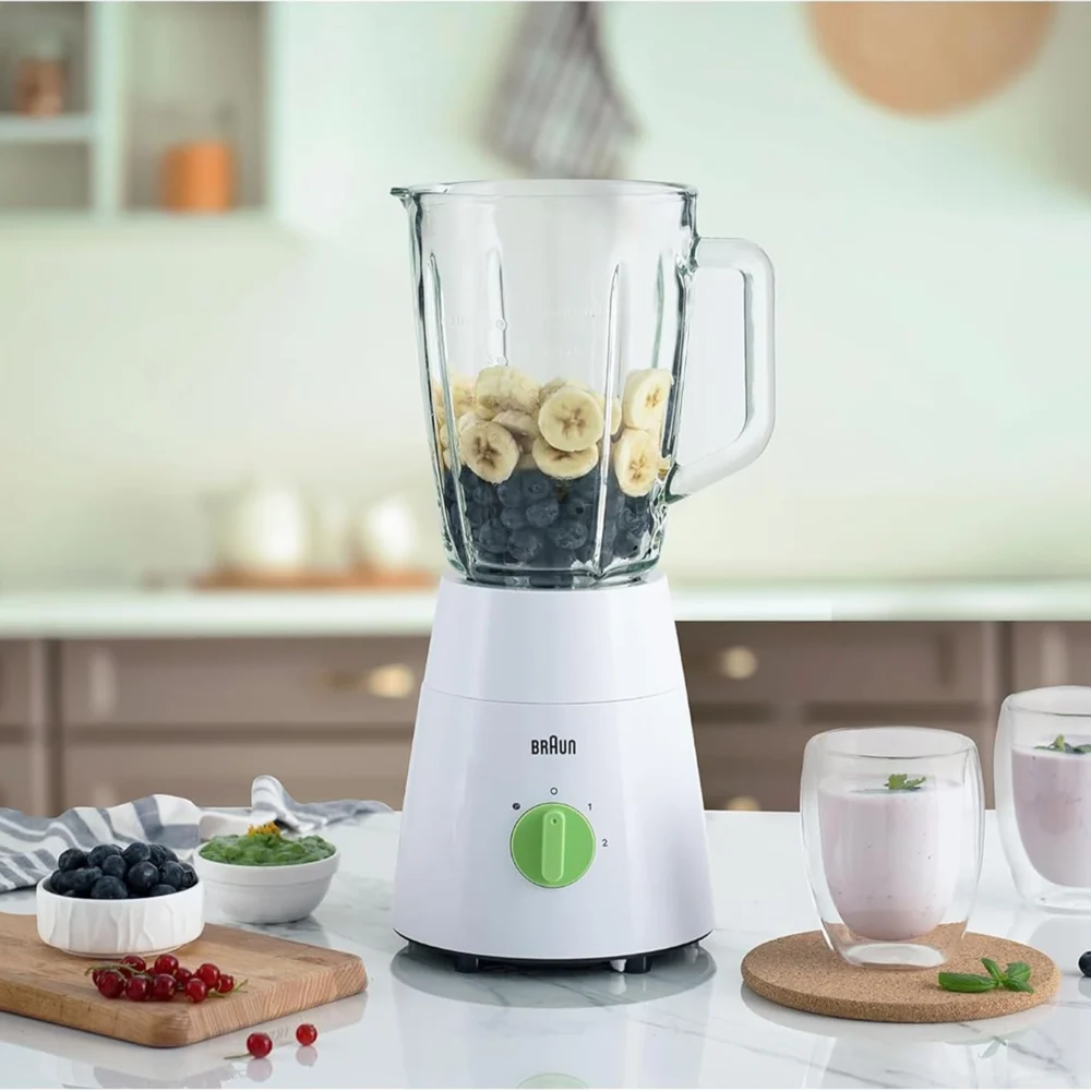 Braun- JB0153WH Mixeur 3 en 1, 500 W, 1,75 L, bol en verre, blanc – Image 5