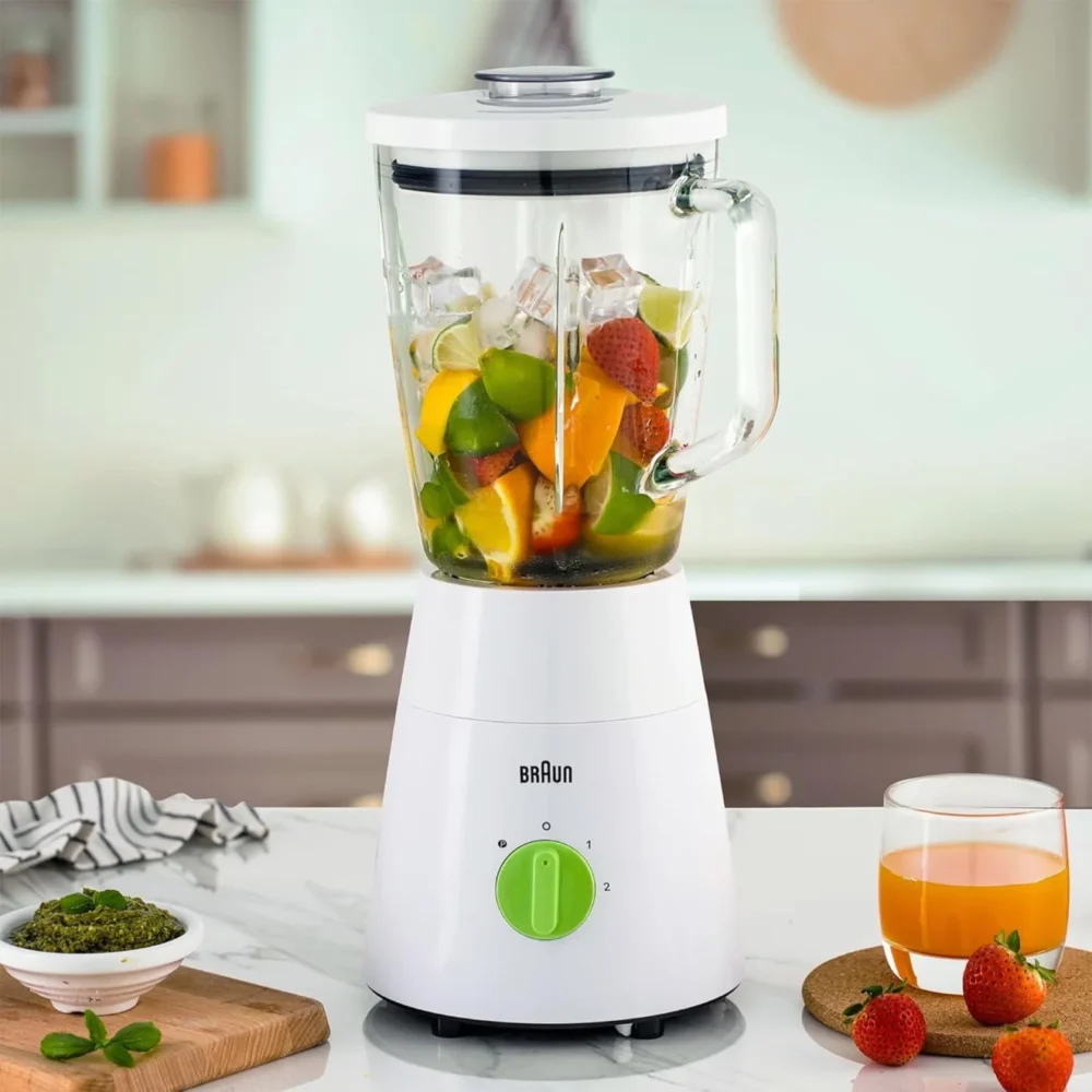 Braun- JB0153WH Mixeur 3 en 1, 500 W, 1,75 L, bol en verre, blanc – Image 7